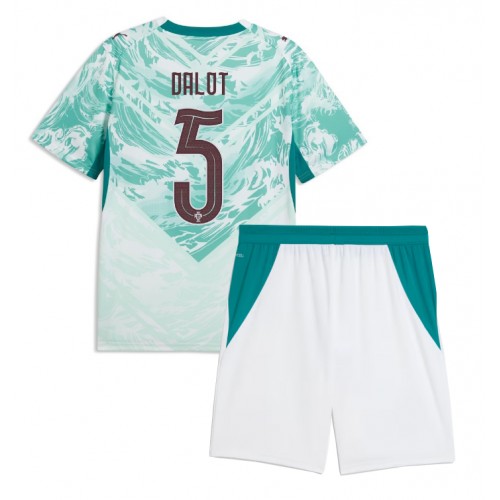 Portugal Diogo Dalot #5 Replika Bortatröja Barn VM 2026 Kortärmad (+ Korta byxor)